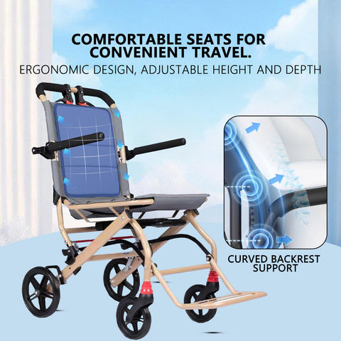 Ultralight Foldable Transport Wheelchair – Portable Travel Wheelchair