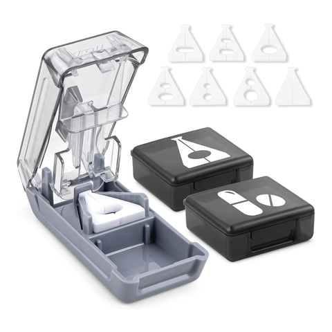 Fullicon Pill Cutter for Small or Large Pills, Pill Splitter with V-Shape Holder