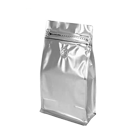 Gold Color Coffee Pouches with valve, Flat Bottom Pull Tab Zipper 250g (25 Pc Pack) - Willow