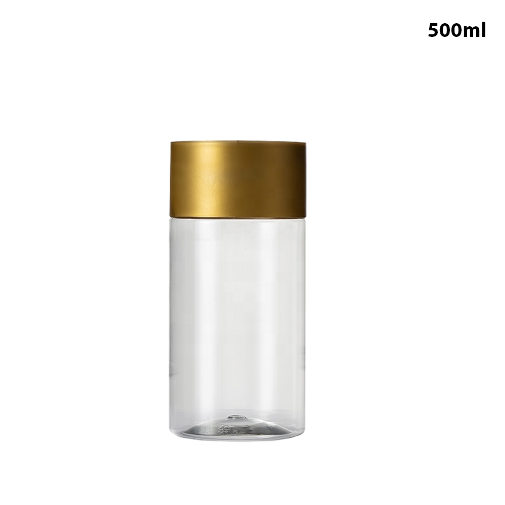 Willow Clear PET Plastic Packing Tube Bottle for Biscuits Cookies Spice & Nuts (500ML) 144 Pcs / Carton