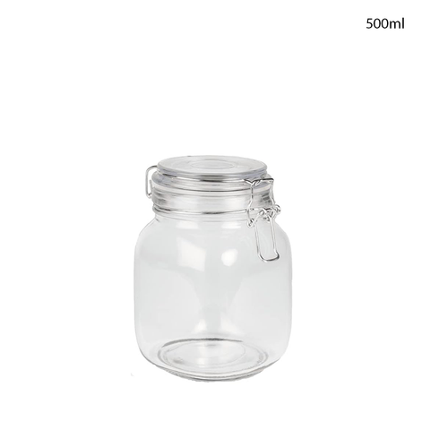 Willow Clip Top Glass Jars Perfect for Dry Food, Coffee Beans & Tea Bags 2000ML (12Pc/Ctn)