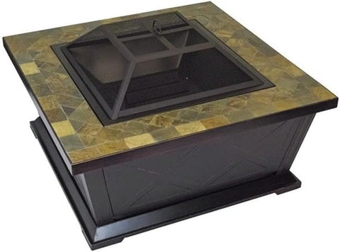 Olmecs Outdoor Garden Fire Pit BBQ Table Stove Square Steel Firepit