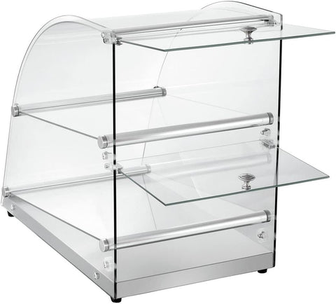 Olmecs Curve Glass Buffet Cabinet Neutral Display Showcase