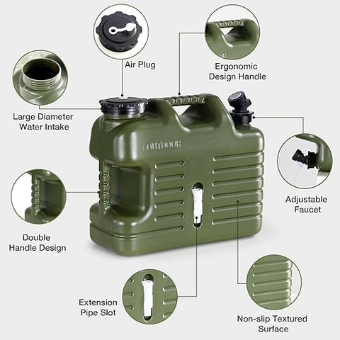Portable Outdoor Camping Water Storage Container – BPA-Free, Durable Camping Water Jug with Spout & Accessories (18.5 Ltr)