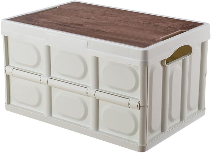 Foldable Plastic Storage Box 30 Ltr, Wooden Cover, Thickened Outdoor Foldable Storage Box (Copy)