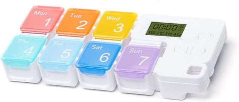 7 Day Weekly Pill Box, Vitamin and Medicine Organizer with Compartments