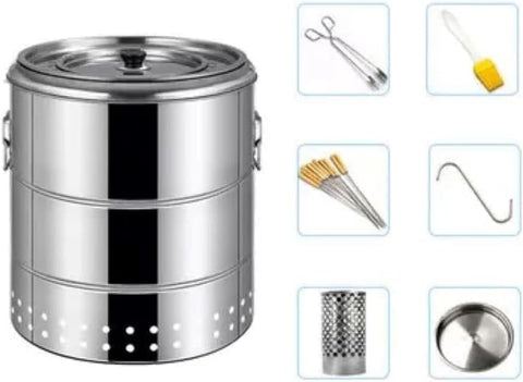 Olmecs Portable BBQ Machine Smokeless Charcoal Grill Stove Stainless Steel Roast Chicken Grill For Camping Picnics 28 Stick