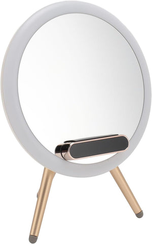 Q6 New LED Makeup Mirror with Bluetooth Speaker, Phone Stand and Charging