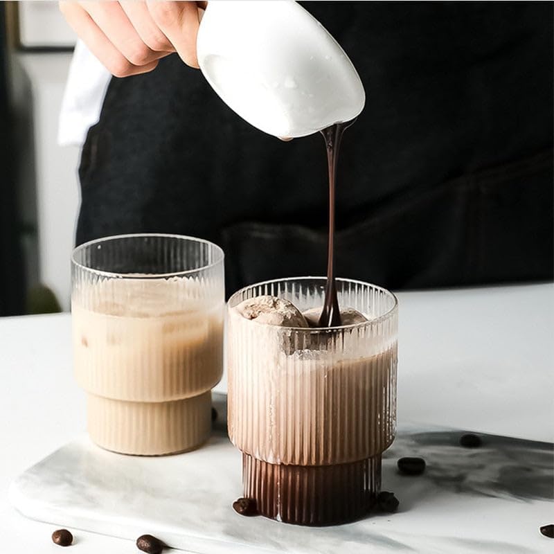 Liying Ribbed Vintage Glassware Set, 300ml 4 Pieces