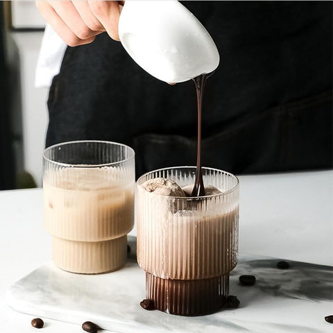 Liying Ribbed Vintage Glassware Set, 300ml 4 Pieces