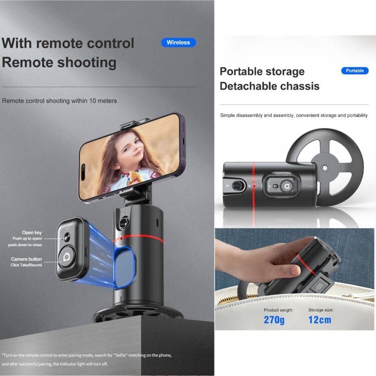 Recordak Auto Rotation Auto Tracking Phone Holder, 360° Rotation Phone Camera Mount – Emaratshop