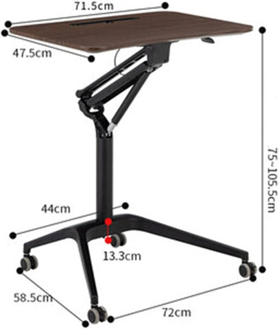 Adjustable Standing Desk Lifting Table Bedside Movable Standing Workbench Size : 71.5x47.5x75-105.5cm