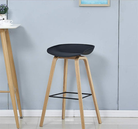 Olmecs Plastic Counter High Chair Modern Barstool for Bar Table Wooden (white, black)