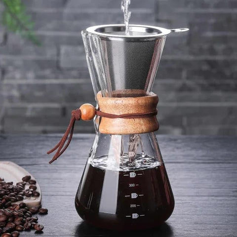 Olmecs 600ml Pour Over Coffee Maker 8 Cup Classic Series Coffee Dripper Brewer Glass