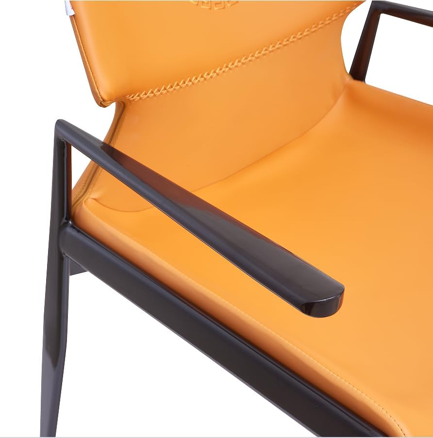 Olmecs Dining Room Chairs Living Room Chair PU Leather Armchair For Hotel Restaurant and Office Visitor (orange 2)
