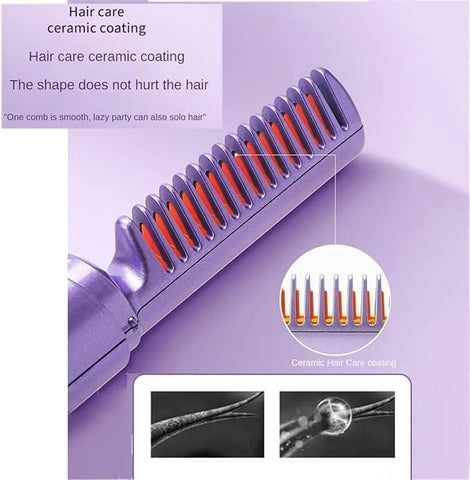 Rechargeable Mini Hair Straightener Brush