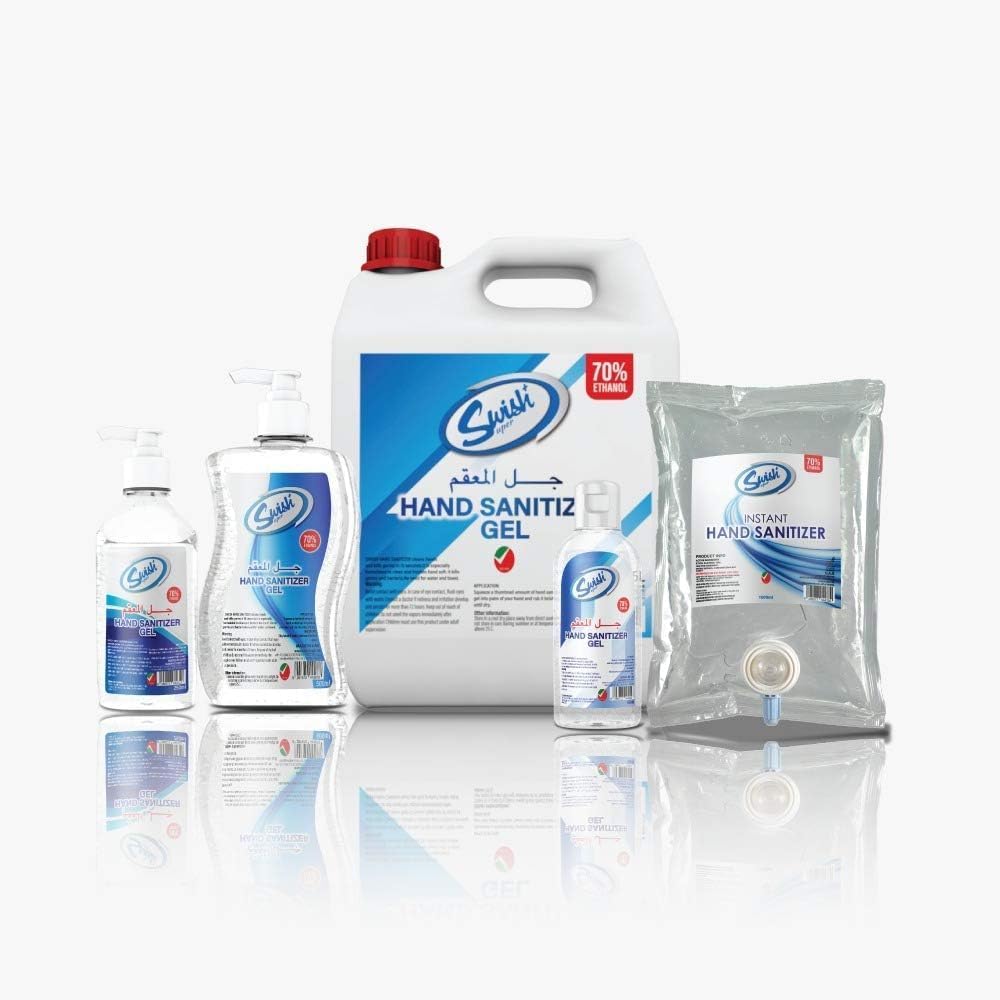 Swish Super Hand Sanitizer Gel (5L Pack of 4 Can+500ml)