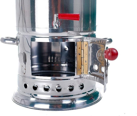 Olmecs Camping Tea Maker Samovar Tea Kettle Cooking Bucket Use Charcoal Wooden