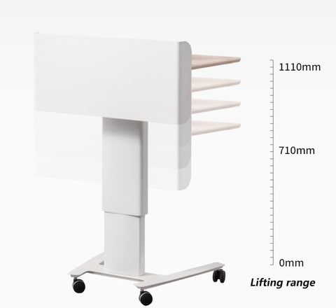Portable Podium with Lockable Wheels, Height Adjustable Standing Desk with Drawer