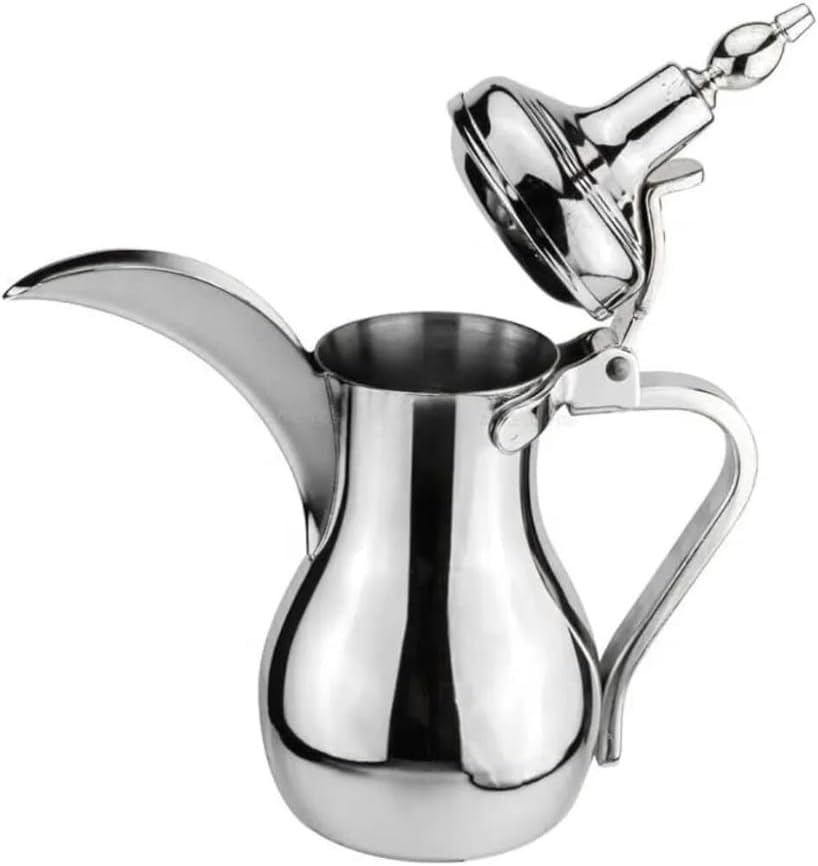 Liying Stainless Steel Arabic Coffee Pot 12 oz, Stovetop safe (Silver)…
