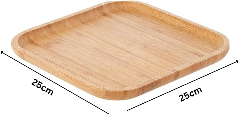 Liying Wooden Single Square Serving Trays, 25 x 25 cm