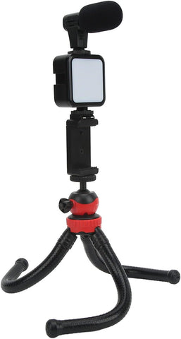 Cellphone Vlog Microphone Kit/Video Kit for Phone with Metal Microphone and Filllight