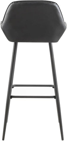 Olmecs PU Leather Bar Stools Set of 2 Black Office Cocktail High Chair