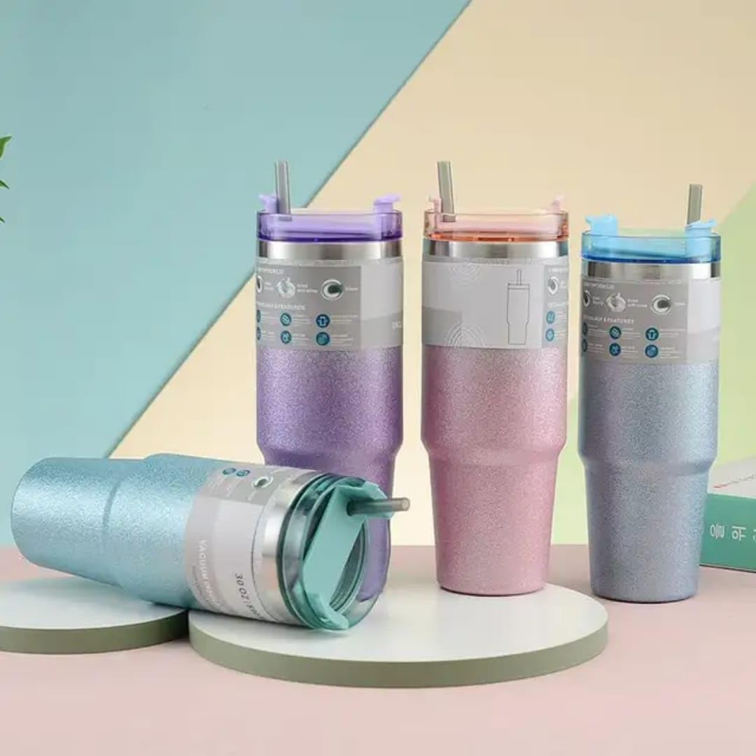 Liying 30 oz S.Tumbler with Handle and Straw Insulated Cup Travel (Green)