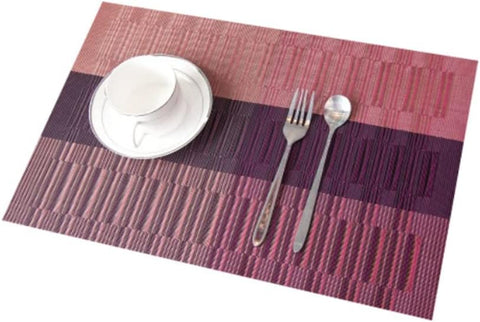 Kitchen Dinning Mats Set PVC Placemats Non-slip Table Mats Retro Luxury Court Style Heat-resistant (10Pc Set)