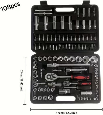 Precision 108 Pcs Ratcheting Screwdriver & Socket Bit Set – Repair Tool Kit with Magnetic Driver