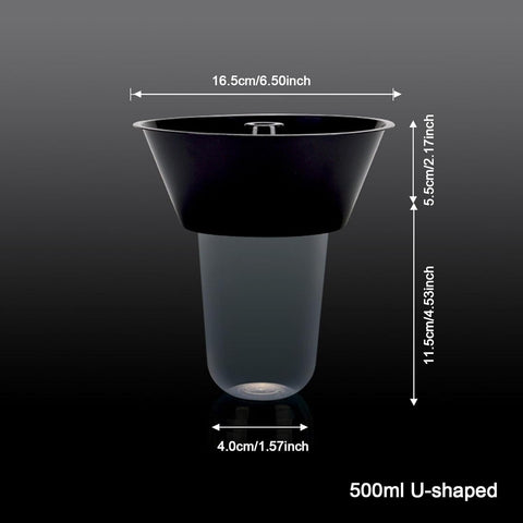 250Pcs / Ctn Drink And Snack Cup, 2 In 1 Stadium Tumbler Bowl 500ml, Reusable Leakproof Drink And Snack Bowl with Straw