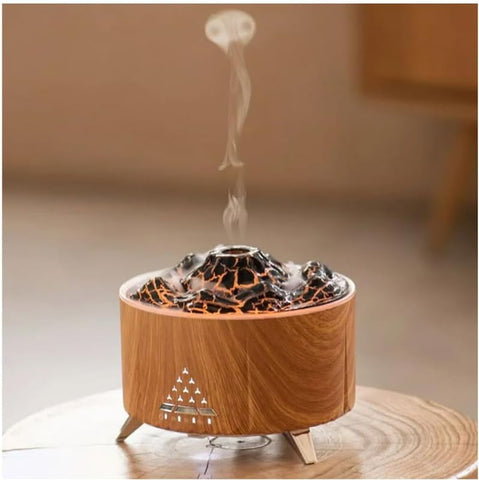 Flame Cool Mist Humidifier – Ultrasonic Essential Oil Diffuser with Color-Changing LED Lights Volcano Flame