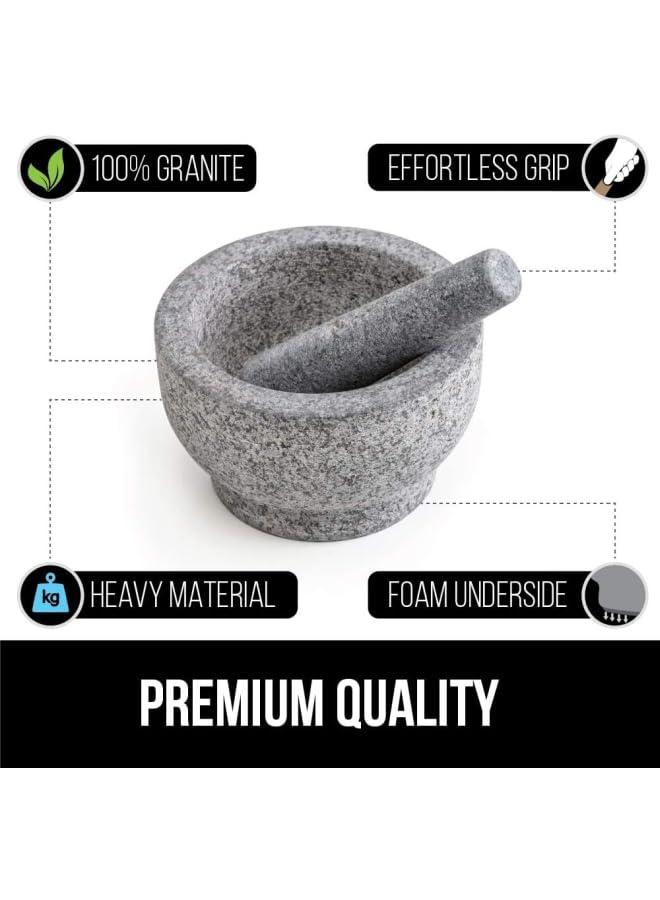 Olmecs Granite Marble Mortar and Pestle Set of 1, Perfect Size for Pill Crusher,Spice Grinder