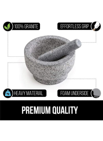 Olmecs Granite Marble Mortar and Pestle Set of 1, Perfect Size for Pill Crusher,Spice Grinder