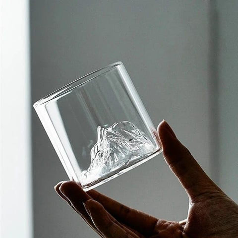 Liying 3Pcs Mountain Design Coffee Mug, 300ml Glass Cup