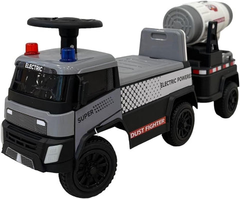 VLRA Kids Ride-On Spray Car, Red and Black, with Water Gun, Steering Wheel, LED Lights, Kids Emergency Vehicle Design 1-3 years