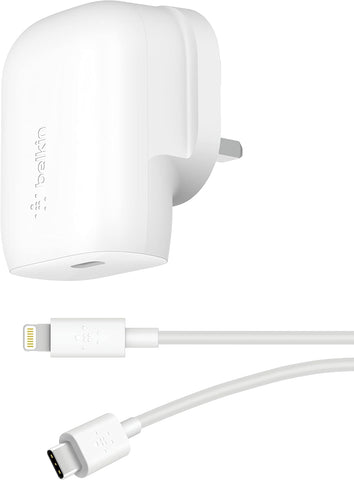 Belkin 30W USB C Wall Charger with USB-C to Lightning Cable