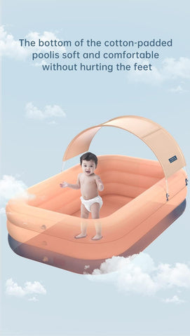 Automatic Inflatable Swimming Pool with Sun Shade for Kids & Adults
