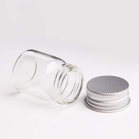 Willow 12 Pcs Empty Clear Glass Bottles with Screw Aluminum Cap Mini Container Jars (15ml)