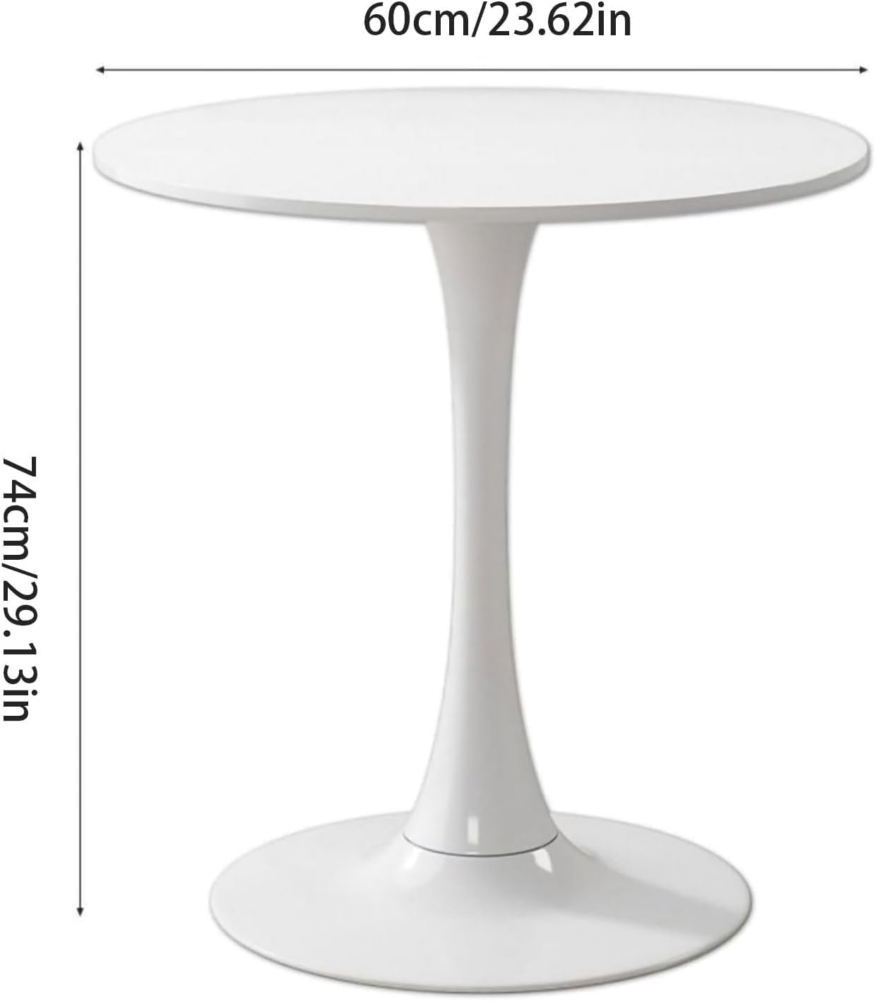 Olmecs white Round Dining Table, 60 CM Modern Tulip Kitchen Table 2.2CM