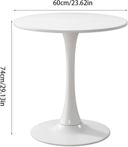 Olmecs white Round Dining Table, 60 CM Modern Tulip Kitchen Table 2.2CM