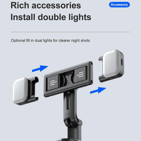 Handheld Stabilizer Smart Face trасking Wireless Selfie Stick Tripod ρһопе Holder with Removable Fill Light for Live (KJY-P02-with Remote) Brand: Generic