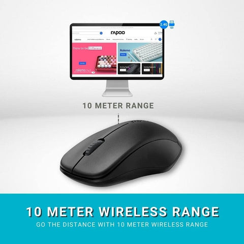 Rapoo Wireless Optical Mouse 1620 - BLACK