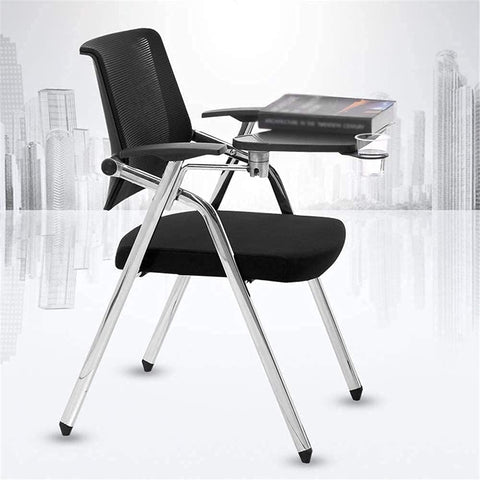Olmecs Black Mesh Study Chair – Ergonomic Chair with Writing Pad for Students & Adults