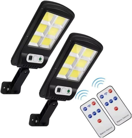led solar street lights outdoor, 120 LED Wireless Ip65 Motion Sensor Security Wall Lighting with 3 Modes for Garden (2Pc Pack)