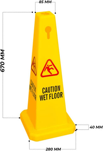 Olmecs 4 Sides View Caution Wet Floor Safety Cone