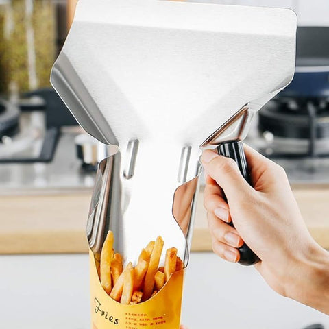 Chips Scoop, Stainless Steel Desserts Scooper Portable Popcorn Bagger Multi-Functional Thicken French Fry Bagger Scoop