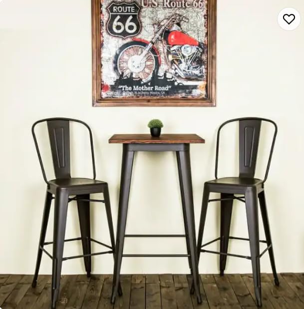 Olmecs Bar Table Round Cocktail Bistro Table for Pub (brown)