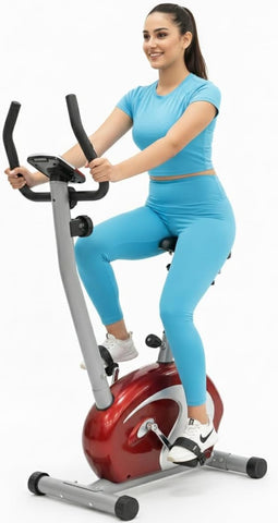 Magnetic Upright Exercise Bike, 8 Levels, Adjustable Seat, EM-1531