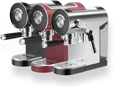 MEBASHI Espresso Coffee Machine - 0.9L, 20 Bar (ME-ECM2032)(1150-1360W) (Black/Red/Silver)